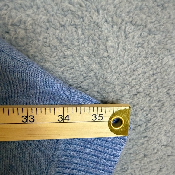 Blue Knit Poncho with Bow Detail Talbots L - Picture 6 of 7